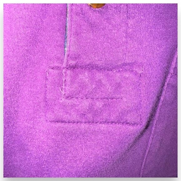 80s Purple Chaps Ralph Lauren L/S Polo Shirt Size M - Picture 4 of 9